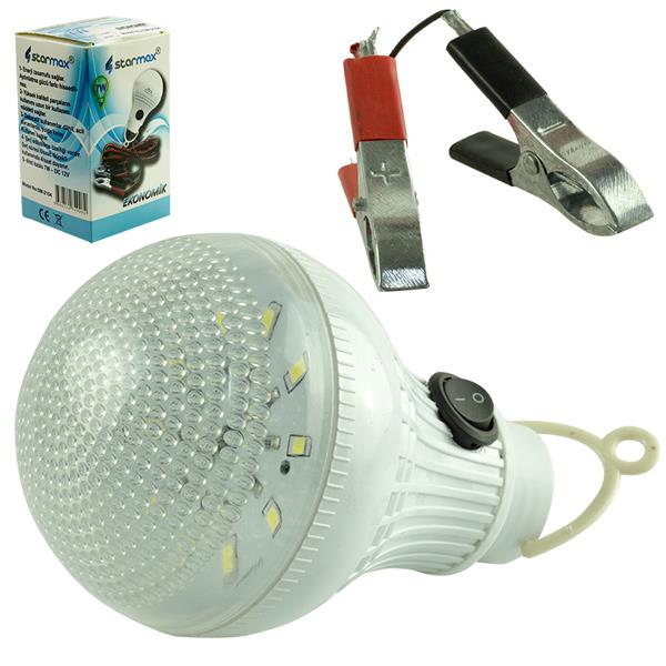 STARMAX SM-2104 12 VOLT - 7 WATT 4 METRE KABLOLU AKÜ MAŞALI SEYYAR ŞARJLI LED AMPUL