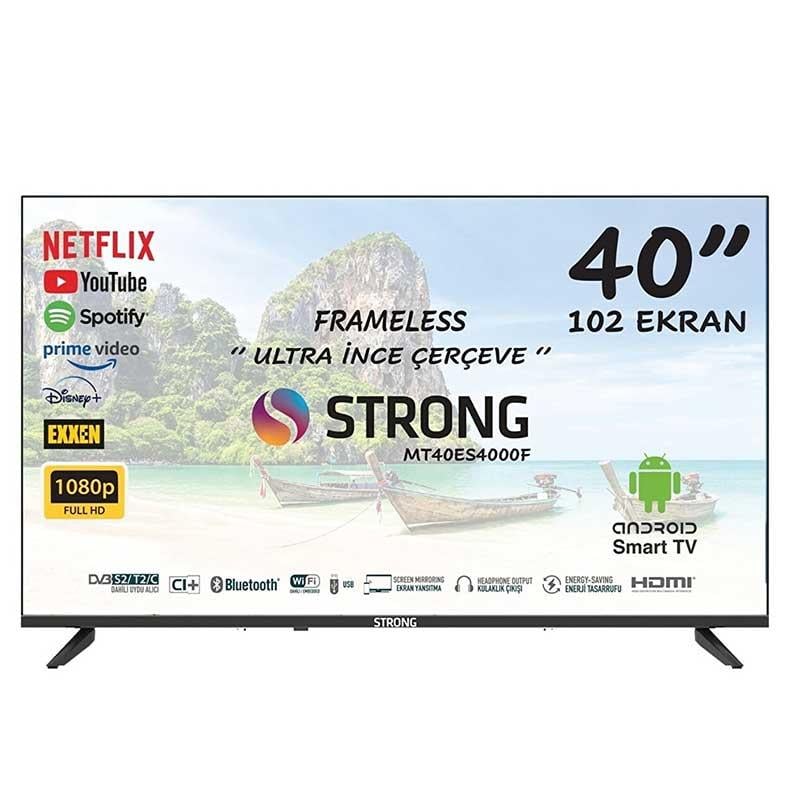 STRONG MT40ES4000F 40 101 EKRAN UYDU ALICILI ANDROID SMART HD LED TV (BLUETOOTH-VGA-3*HDMI-2*USB