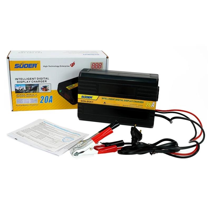 SUOER SON-20A+ 12 VOLT - 24 VOLT - 20 AMPER AKILLI AKÜ ŞARJ CİHAZI