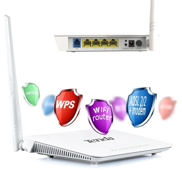 TENDA D151 4 PORT WIFI-N 150 MBPS ADSL2 KABLOSUZ MODEM ROUTER