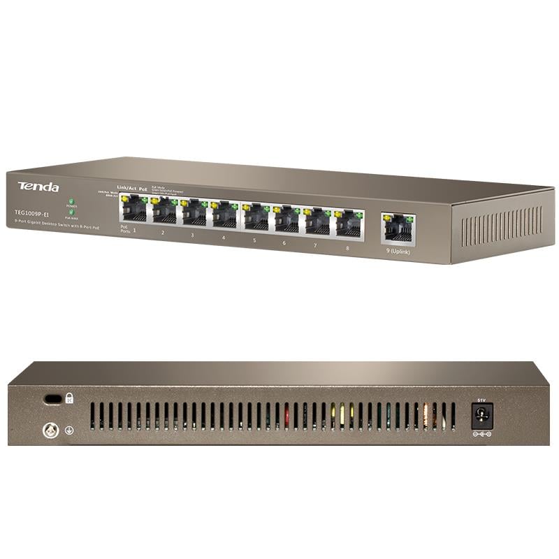 TENDA TEG1009P-EI 9 PORT 10/100/1000 MBPS GIGABIT 8 PORT POE SWITCH