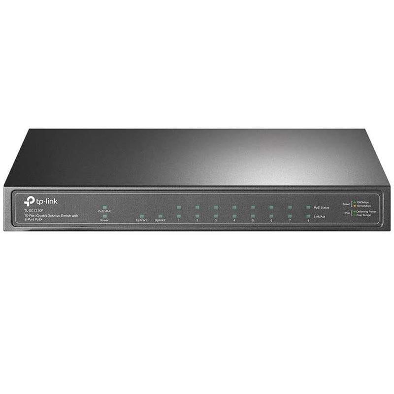 TP-LINK TL-SG1210P 8 PORT GIGABIT + RJ45 GIGABIT UPLINK + 1 GB SFP POE SWITCH