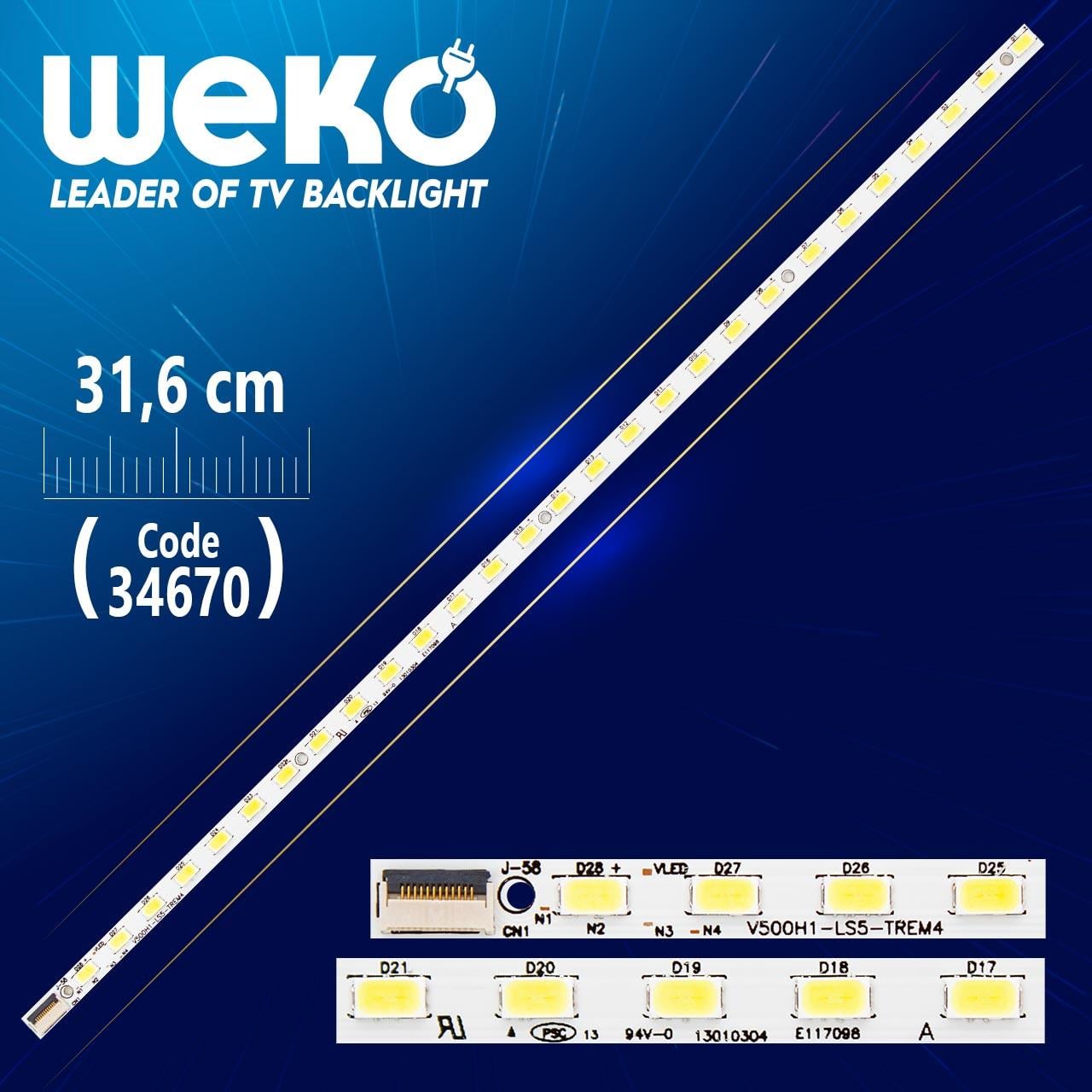 V500H1-LS5-TREM4 - ES-ELED-006-L/28/4020 - 31.6 CM 28 LEDLİ - (WK-125)