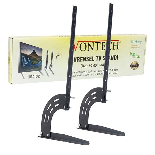 VONTECH LMA-02 32 - 65 LCD/LED KİLİTLİ SABİT ASKI APARATI + TV AYAĞI MASA STANDI