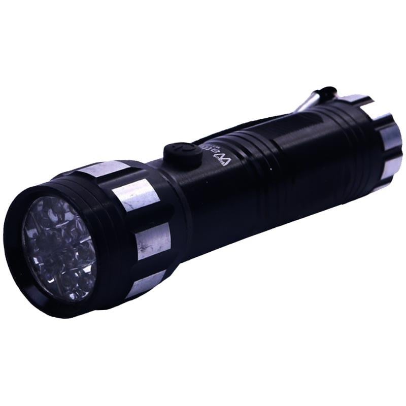 WATTON WT-122 12 LEDLİ + 1 POWER LEDLİ SİYAH 100 METRE MENZİLLİ PİLLİ FENER