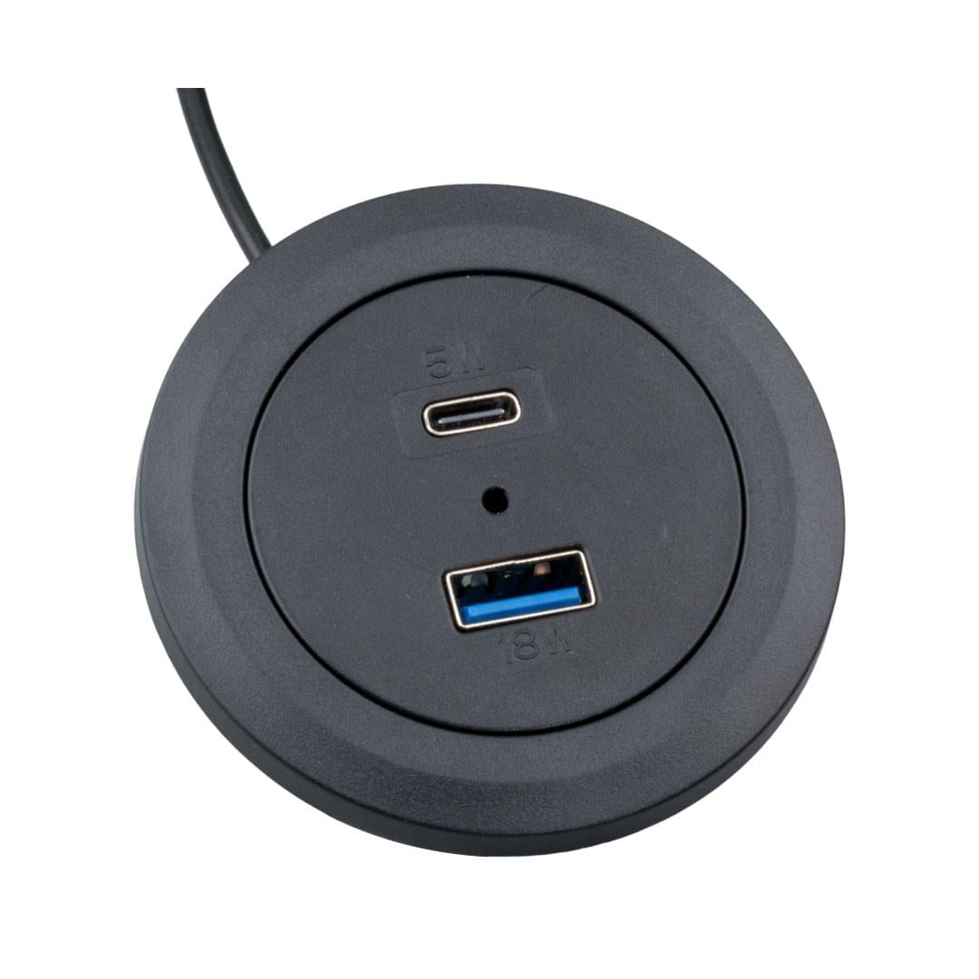 WEKO GÖMÜLÜ MASAÜSTÜ 5.5*2.1MM GİRİŞ / USB 18W TYPE C 5W ÇIKIŞ MOBİLYA ŞARJ CİHAZI MBLY-25467