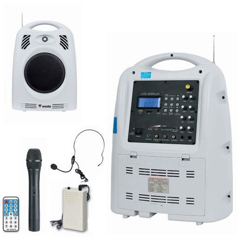 WESTA WAP-679 130 WATT EL + YAKA MİKROFONLU TAŞINABİLİR PORTATİF ANFİ