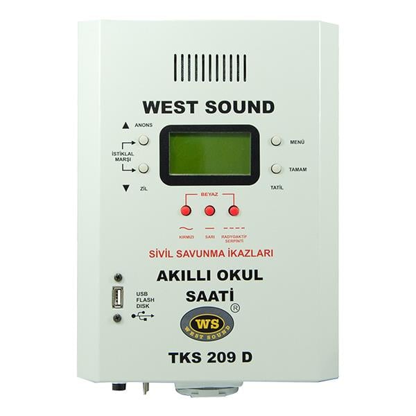 WESTSOUND TKS-209D USB UK DUVAR TİPİ SÖZ İKAZLI AKL OKUL ZİL SAATİ (100 MELODİLİ*İSTİKLAL MARŞLI)