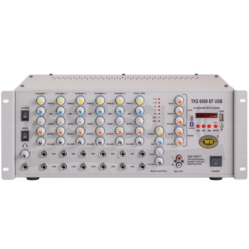 WESTSOUND TKS-6500EF 400 WATT USB/MP3/BLUETOOTH EFECT 6 KANAL MIXER ANFİ