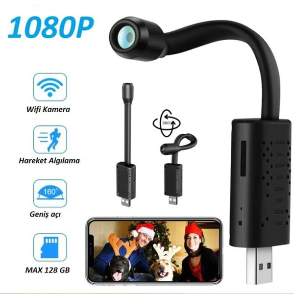 WIFICAM - 128 GB HAFIZA KARTI DESTEĞİ - HAREKET ALGILAMA - USB GİRİŞLİ MİNİ KAMERA