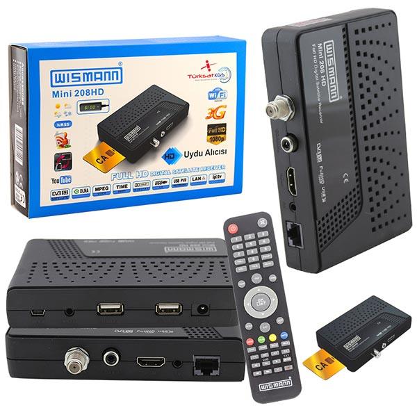 WISMANN WS-208HD TKGSLİ FULL HD MİNİ IP TV UYDU ALICISI (WİFİ*3G*KART GİRİŞLİ)