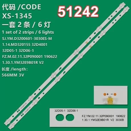 WKSET-6242 36944X2 SJ.YM.D3200601-3030ES-M 6 LEDLİ 56,50 CM 3V   2 ADET LED BAR (3V6LED56,5CM)