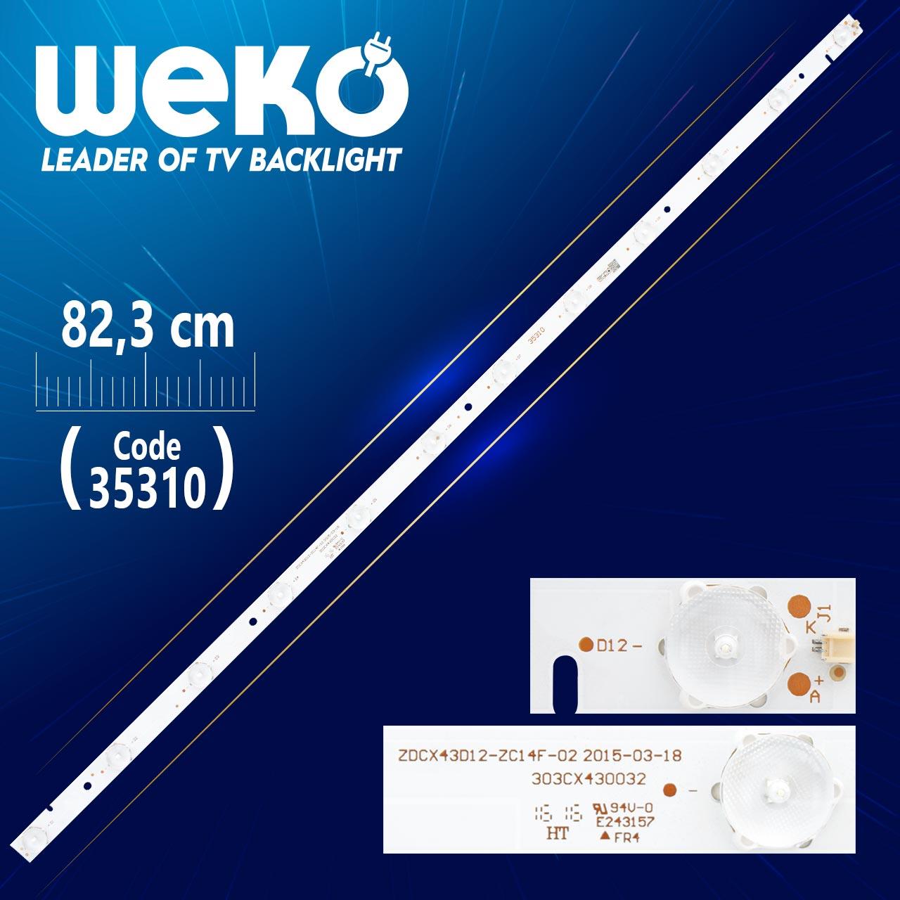 ZDCX43D12-ZC14F-02 - 303CX430032 - A22/C/7 120-125/3.0-3.1 - 82.3 CM 12 LEDLİ - (WK-479)