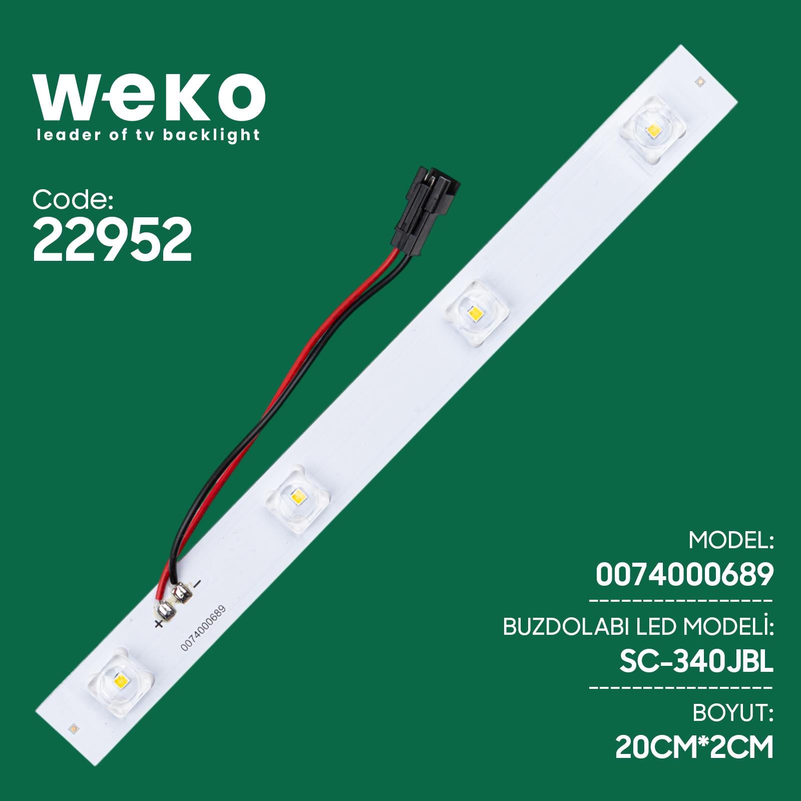 Buzdolabı İç Aydınlatma Ledi SC-340JBL 0074000689 4 Çipli Lensli Fiyatı - Merter Elektronik