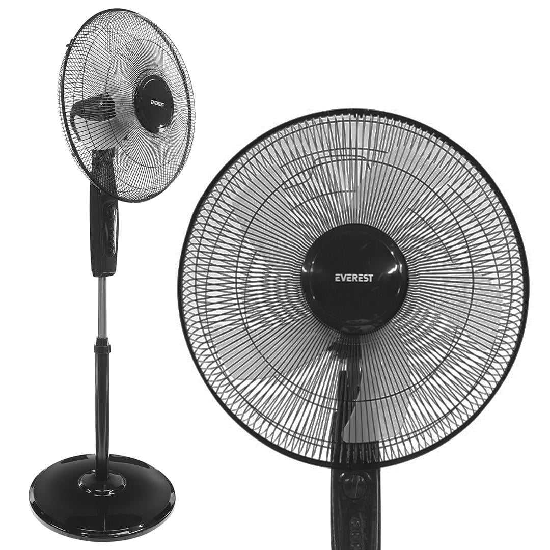 EVEREST FAN11 COOL AIR SİYAH/GRİ 16'' 45 WATT 5 PERVANELİ 3 KADEME 1200RPM ZAMAN AYARLI VANTİLATÖR Fiyatı - Merter Elektronik
