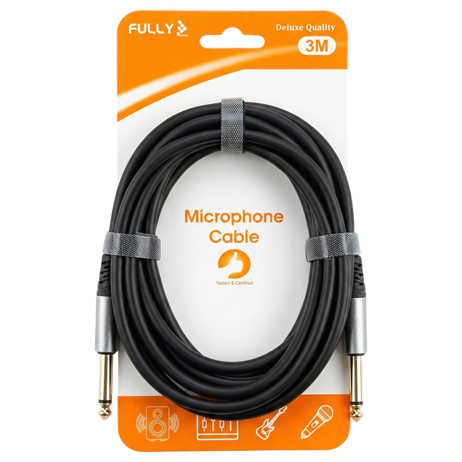 Fully G-527S 3 Metre 6.3mm Mono Jack-Jack Profesyonel Alüminyum Başlıklı Gitar ve Enstrüman Kablosu Fiyatı - Merter Elektronik