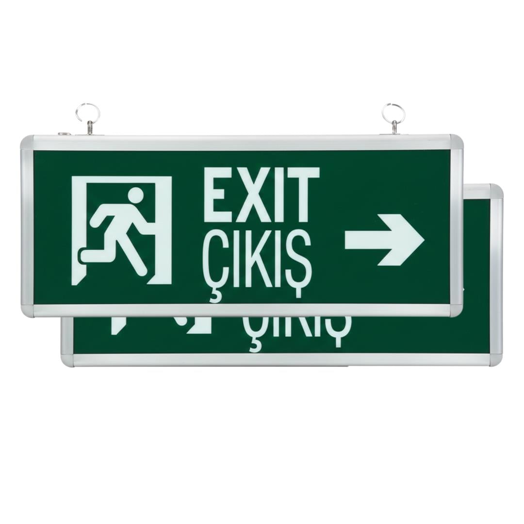 HOROZ ROBSON SAĞ - SOL YÖN KULLANILABİLİR 3 WATT 160 LÜMEN ŞARJLI ACİL ÇIKIŞ EXIT LEVHASI (355 X 125 X 150 MM)