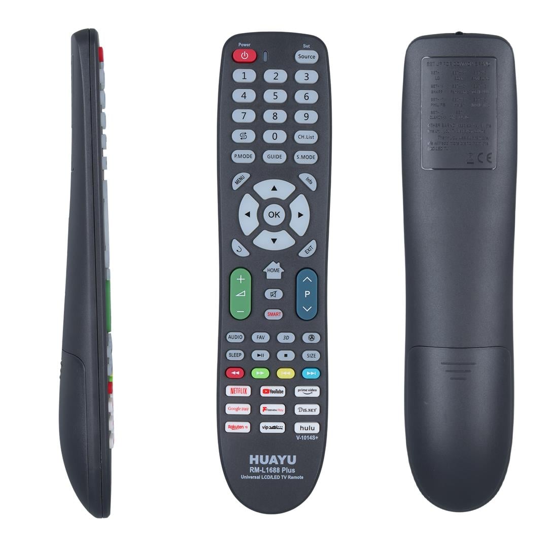 Huayu RM-L1688 Plus (V-1014S+) Netflix-Youtube-Prime Video-Google Play Tuşlu Universal Lcd Led Tv Kumandası - Merter Elektronik