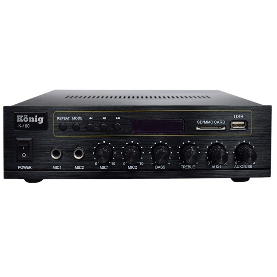 König K-100 - 80 Watt Usb/Bluetooth/2 Mik Giriş Trafolu Anfi