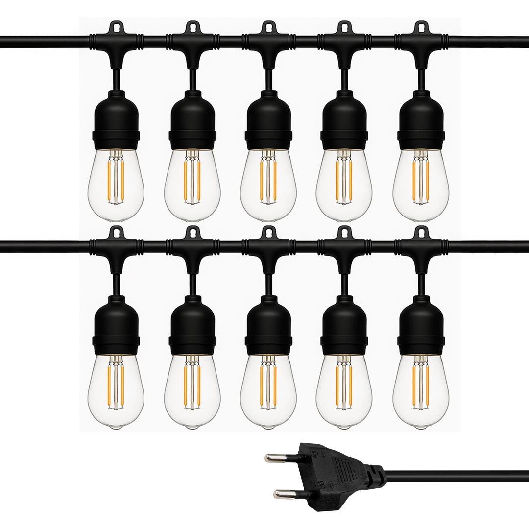 Ledx KB00002 10lu E27 Duy Sıralı 10 Metre Lamba Kablosu (10 Adet Duy İçerir)