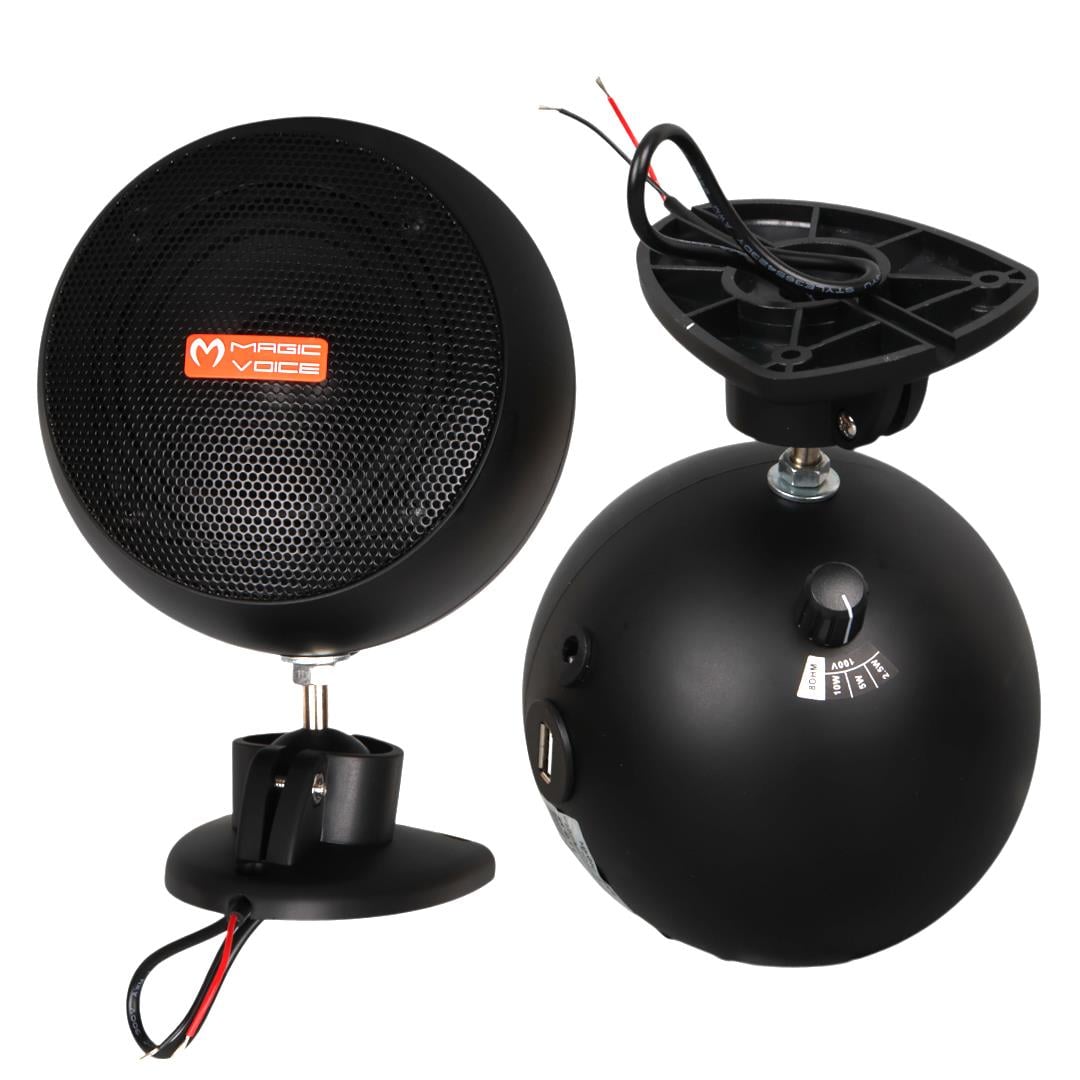 MAGİCVOİCE MG-13 7.5 CM 20 WATT ÇİFTLİ USBLİ KOMÜTATÖRLÜ TRAFOLU SİYAH SÜTUN SARKIK HOPARLÖR Fiyatı - Merter Elektronik