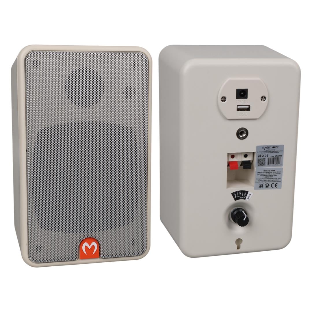 MAGİCVOİCE MG-21 10 CM 40 WATT ÇİFTLİ USBLİ KOMÜTATÖRLÜ TRAFOLU BEYAZ SÜTUN HOPARLÖR Fiyatı - Merter Elektronik