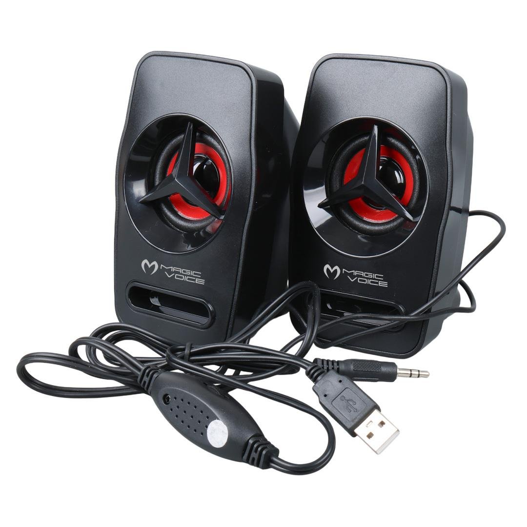 Magicvoice T-19 1+1 USB Pc Mini Hoparlör - Speaker (2*3 Watt - 4 Ohm) Fiyatı - Merter Elektronik