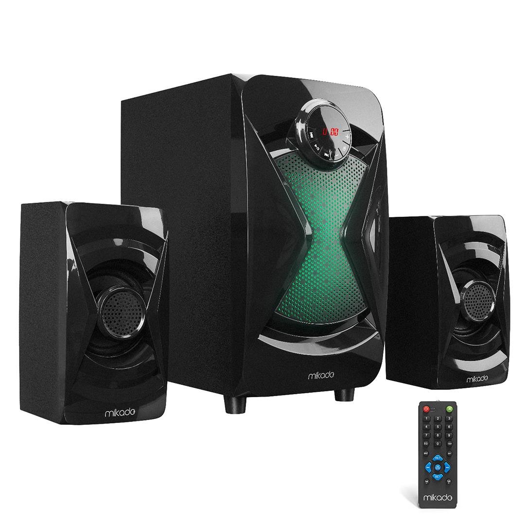 Mikado MD-370BT 38W Siyah BT/AUX/USB/FM/LED Işıklı Multimedia Speaker 2+1 Ses Sistemi Fiyatı - Merter Elektronik