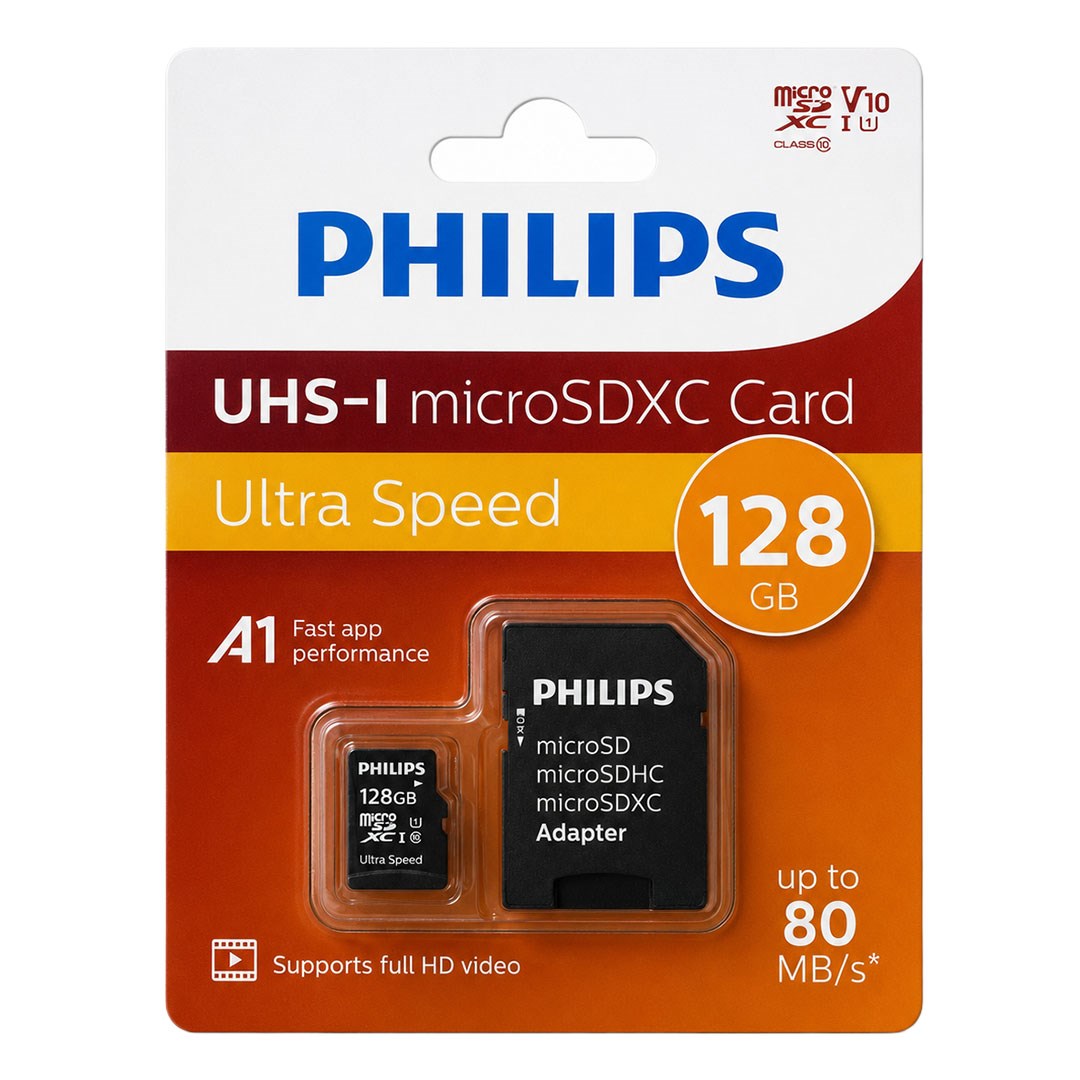 Philips FM12MP45B/00 128GB Class10 UHS-I U1 TF Adaptörlü Micro SDXC Hafıza Kartı Fiyatı - Merter Elektronik