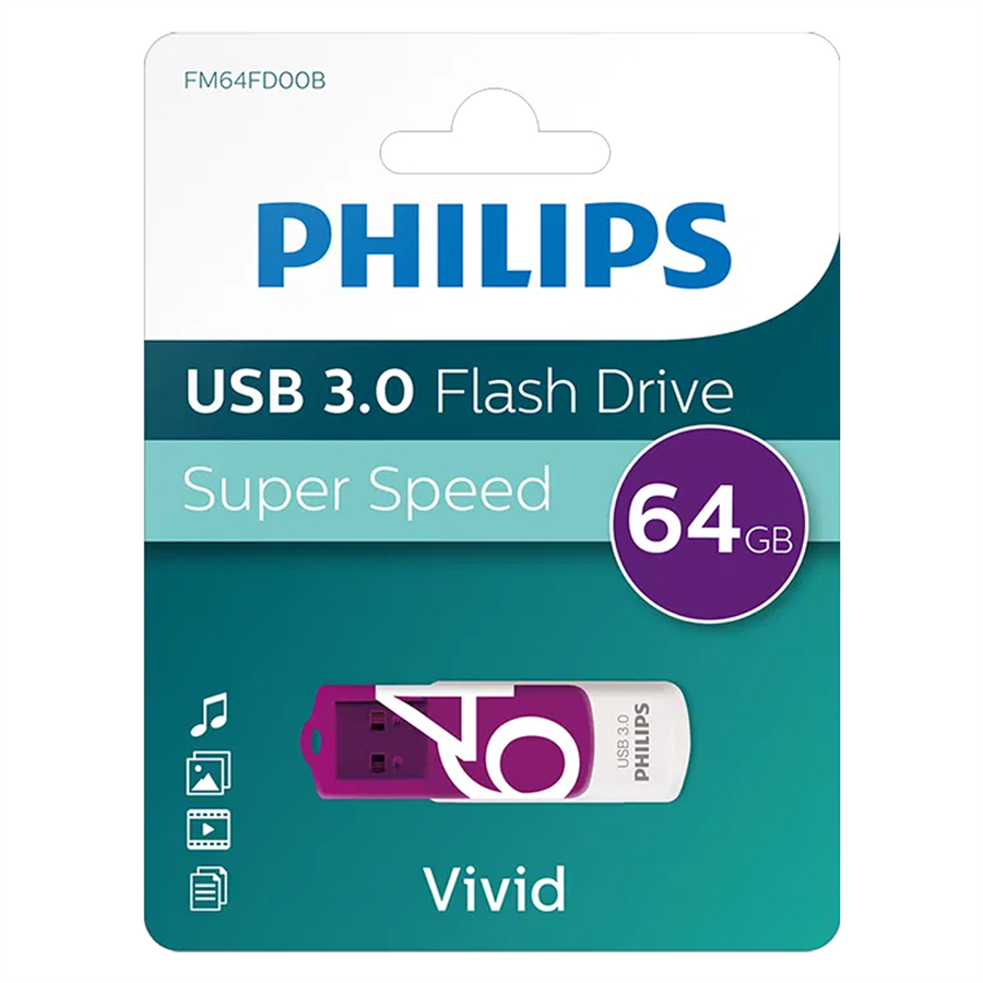 Philips Vivid FM64FD00B/00 64GB USB 3.0 Flash Bellek Fiyatı - Merter Elektronik