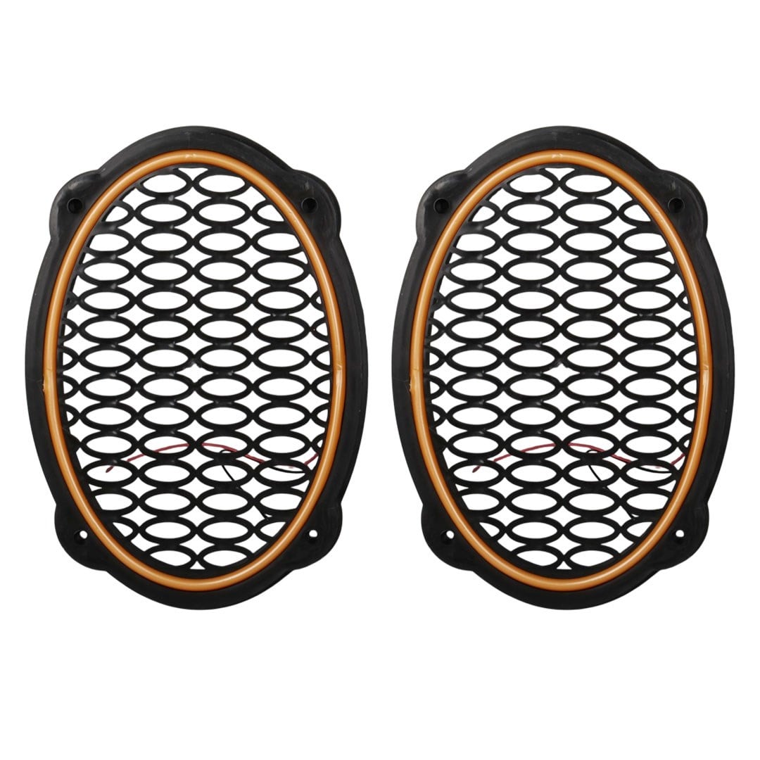 POKE PK-5052 TURUNCU OVAL LEDLİ HOPARLÖR KAPAK (2'Lİ PAKET)