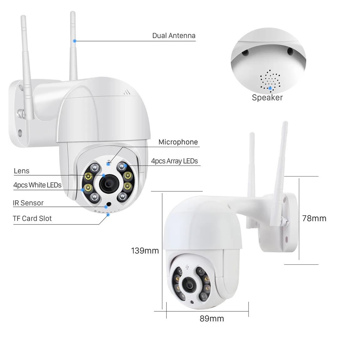 Powermaster 2Mp 3.6Mm 1080P Wifi Speed Dome PTZ Kamera Poe + 12V