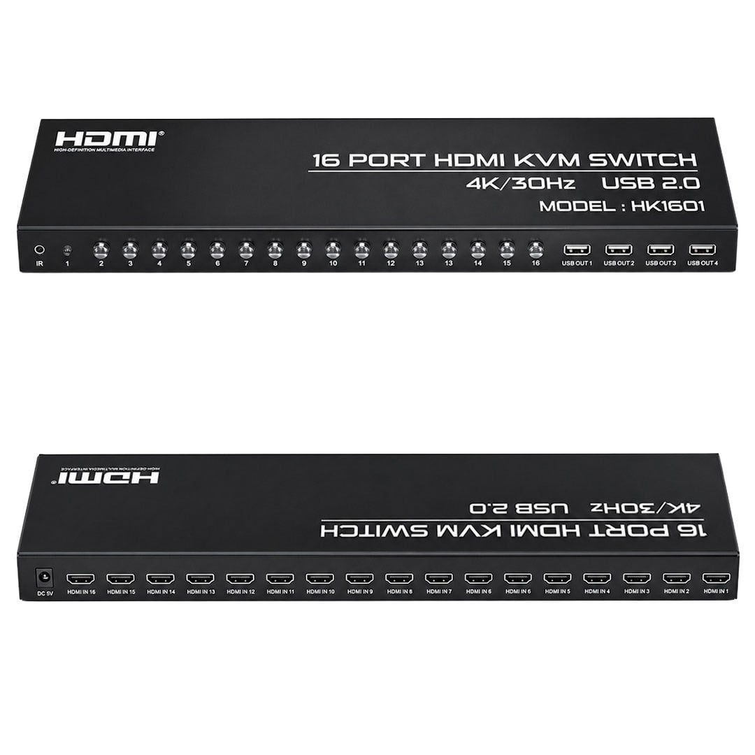 POWERMASTER HK1601 16 PORTLU 4K HDMI 2.0 KVM ANAHTARI KABLOLU