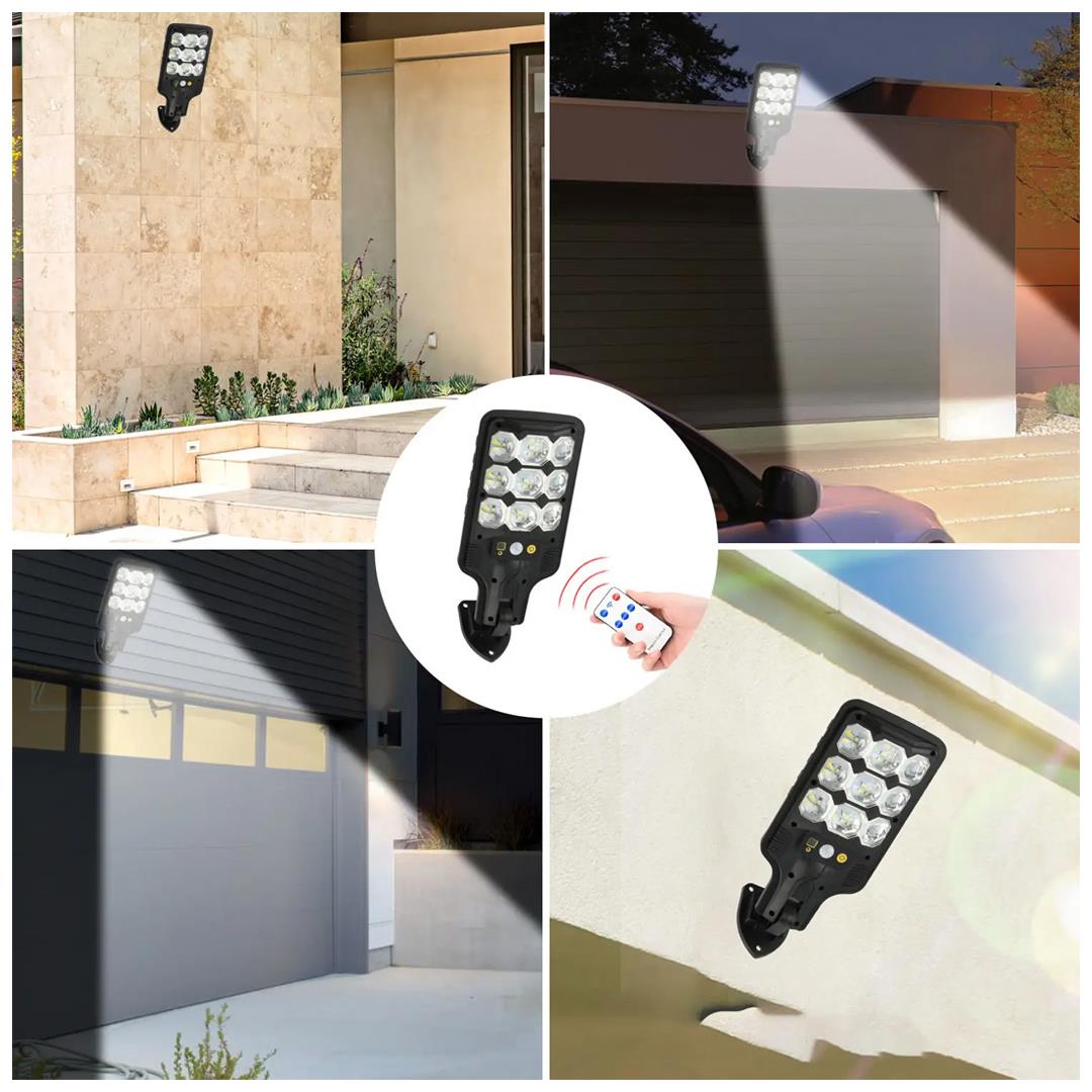 Powermaster HS-8037B Solar 9 COB Ledli Hareket Sensörlü Sokak Lambası