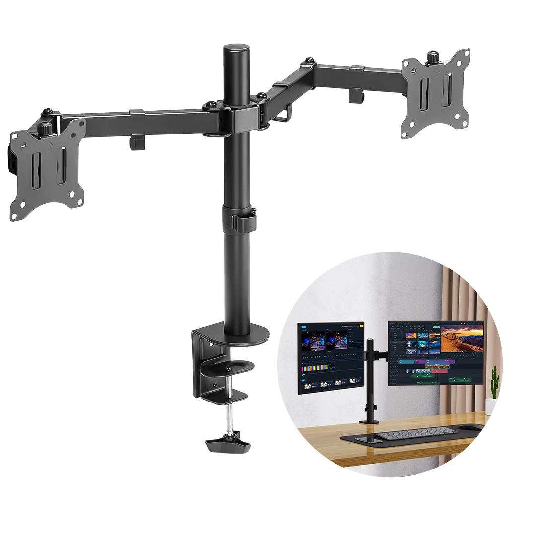 POWERMASTER PM-052 13-27  AMORTİSÖRLÜ STAND ÇİFT KOL LCD-LED MONİTÖR TUTUCU STAND ASKI APARATI Fiyatı - Merter Elektronik