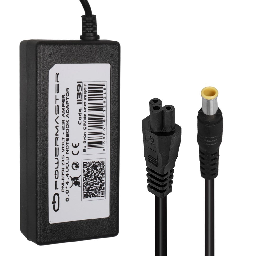Powermaster PM-11391 19.5 Volt - 2.31 Amper 4.5*3.0 Mm Uçlu Adaptör (Hp Notebook) Fiyatı - Merter Elektronik