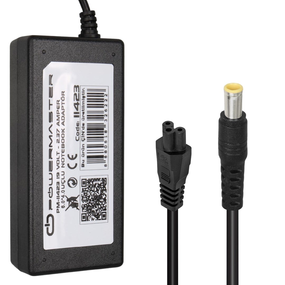 Powermaster PM-11423 19 Volt - 2.37 Amper 4.0*1.35 Mm Uçlu Adaptör (Asus Notebook) Fiyatı - Merter Elektronik