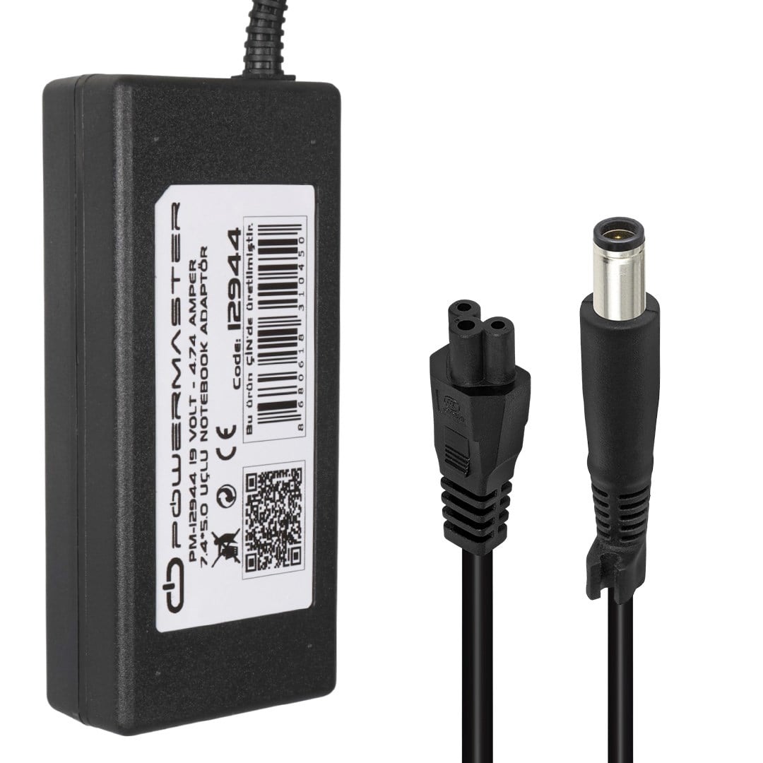 Powermaster PM-12944 19 Volt - 4.74 Amper 7.4*5.0 Mm Uçlu Adaptör (Hp Notebook) Fiyatı - Merter Elektronik