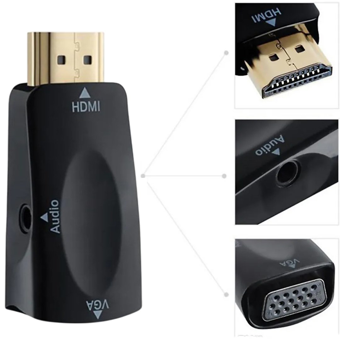 Powermaster PM-13645 HDMI To VGA Çevirici Aparat (5 V Ses Çıkışlı) Fiyatı - Merter Elektronik