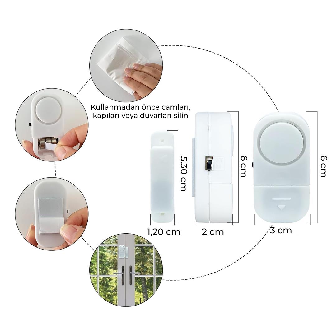 Powermaster PM-17795 Mini Manyetik Pencere Ve Kapı Güvenlik Alarmı