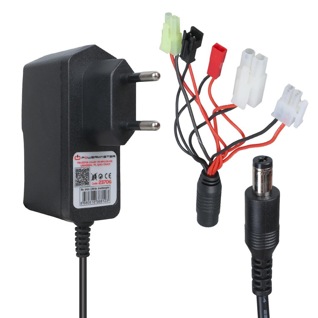 Powermaster PM-23706 2.4-12Volt (NI-MH)/(NI-CD) Universal Pil Şarj Cihazı Fiyatı - Merter Elektronik