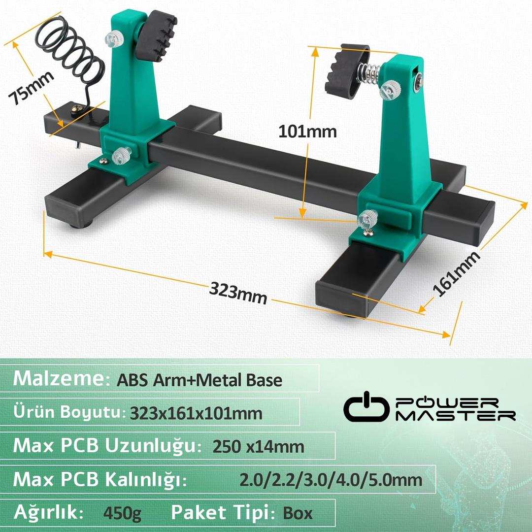Powermaster PM-26594 Ayarlanabilir PCB Levha Board Tutucu Havya Tamir Standı