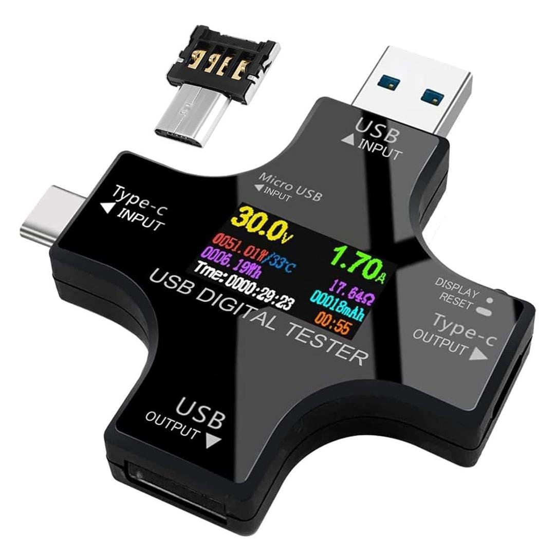 Powermaster PM-26611 USB Tester Voltmetre Ampermetre Akım Göstergesi Multimetre Test Cihazı OTG Destekli