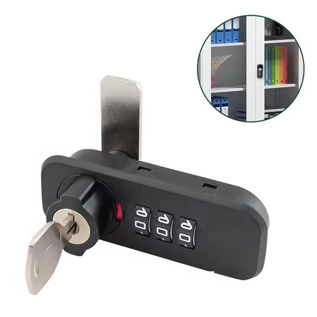 PowerMaster PM-26726 Şifreli Mekanik Siyah Çekmece Dolap Kilidi (Sağ) Fiyatı - Merter Elektronik