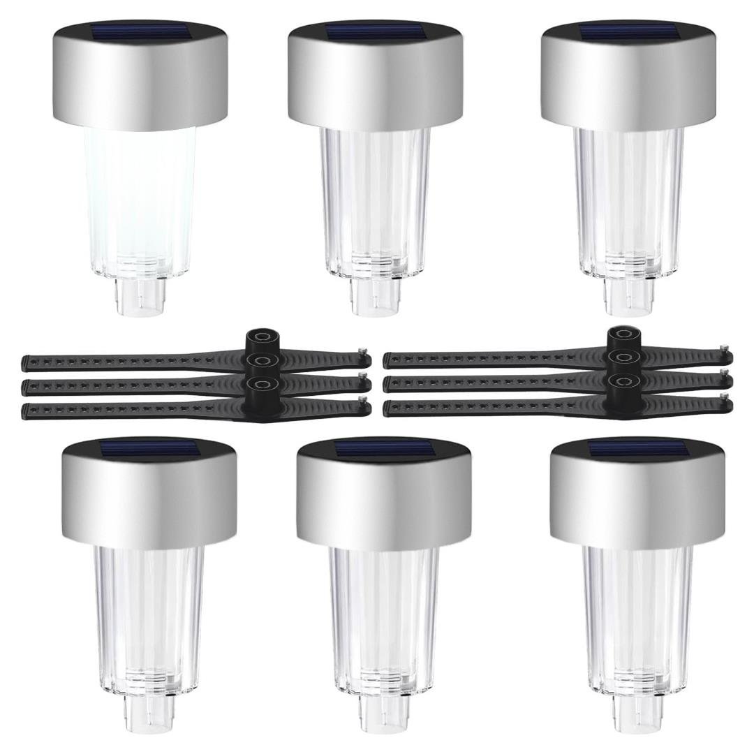 Powermaster PM-26960 Metal Gövdeli Dc 5V Beyaz Solar Balkon-Havuz-Bahçe Lambası (6'Lı Paket)