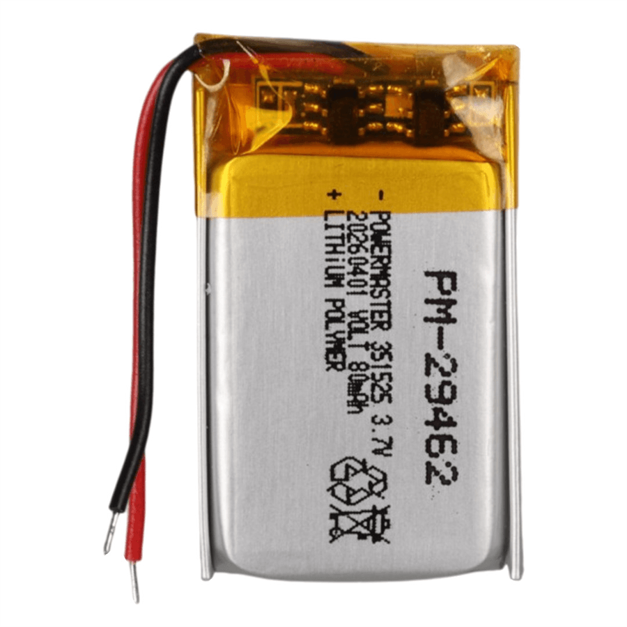 PowerMaster 351525 3.7V 80mAh Lityum Polimer (Li-po) Batarya Ciklet Pil Fiyatı - Merter Elektronik