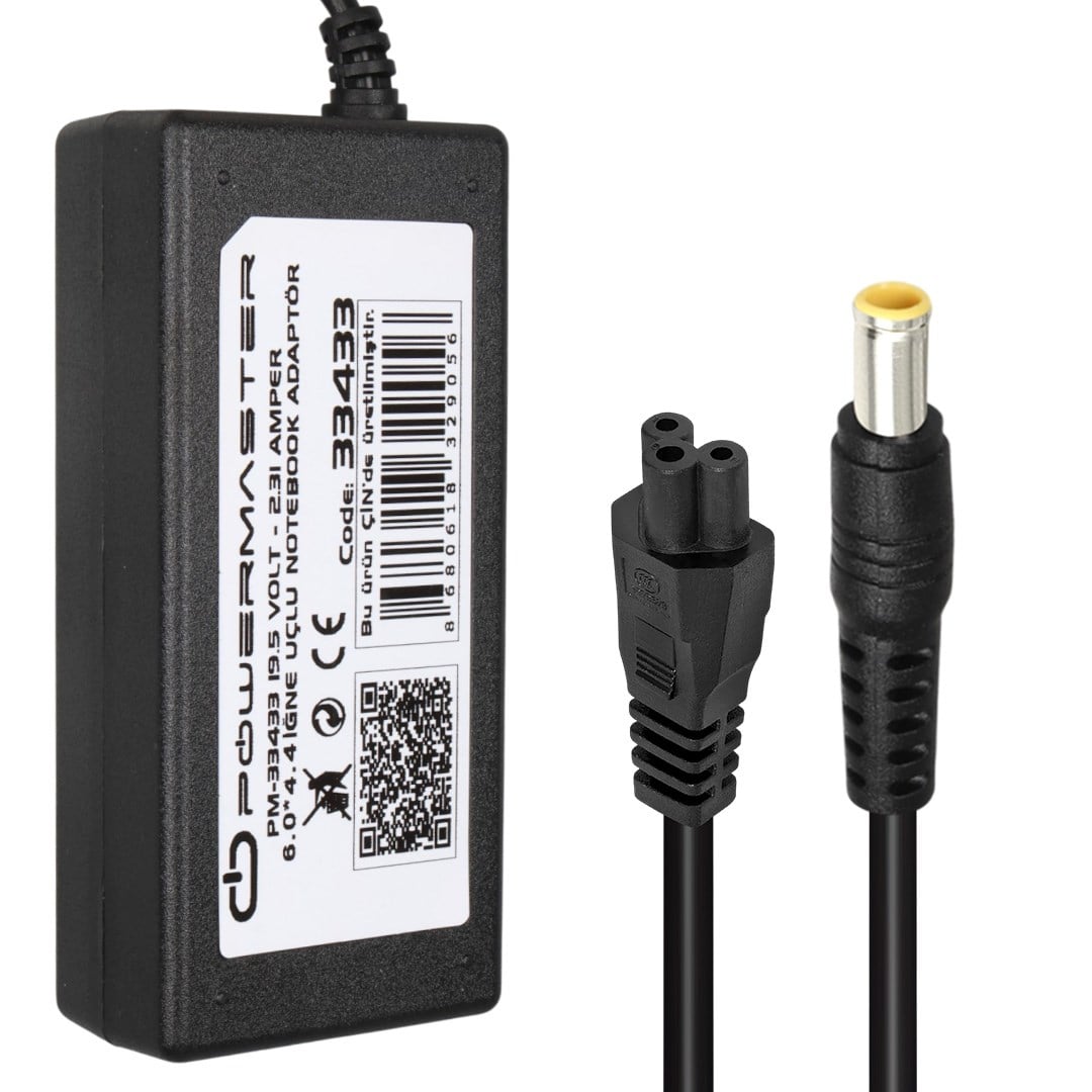 Powermaster PM-33433 19.5 Volt - 2.31 Amper 4.5*2.7*0.6 Mm İğne Uçlu Adaptör (Dell Notebook) Fiyatı - Merter Elektronik