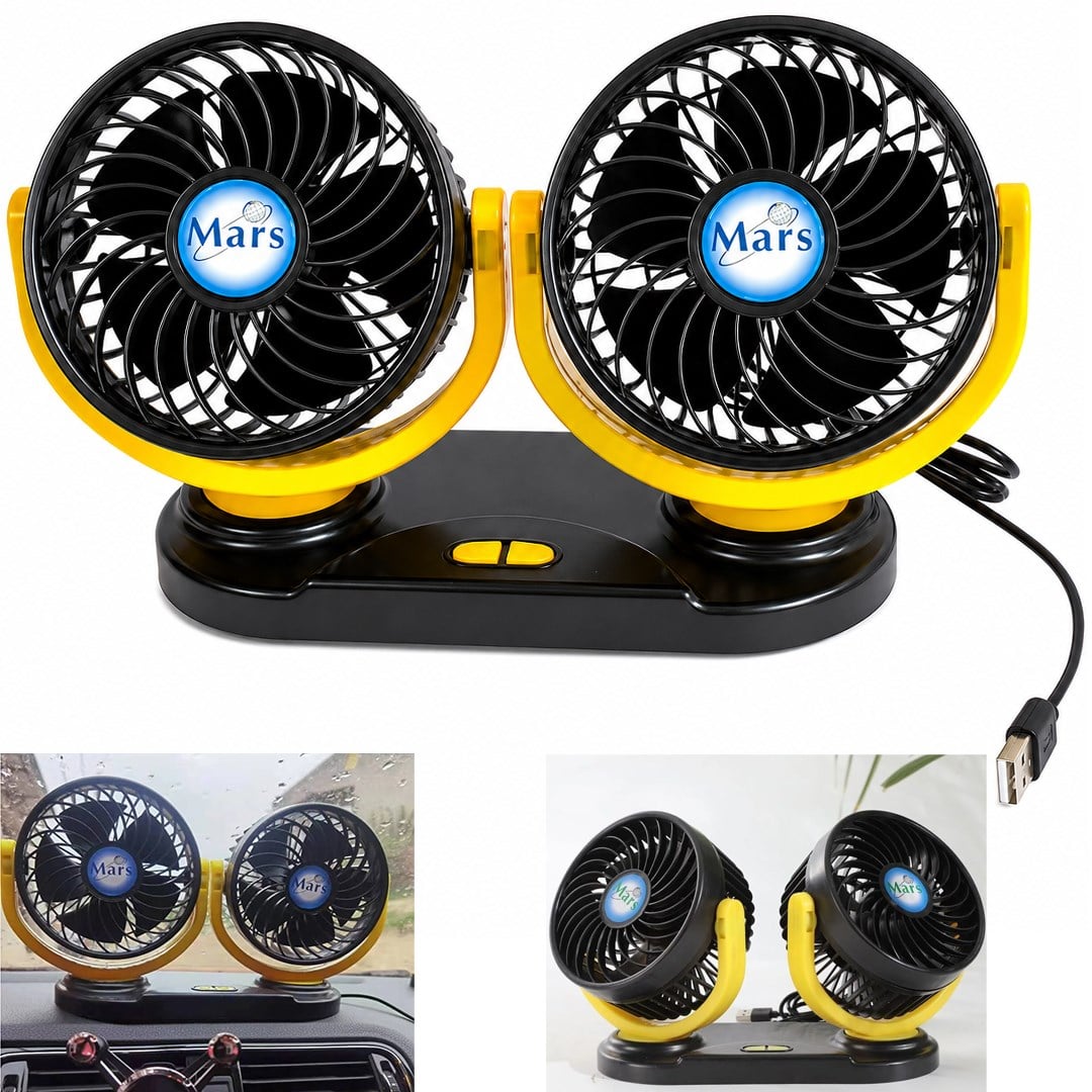 Powermaster X916 12 Volt Dc Usb Girişli Masaüstü 2’Li Plastik Ev-Ofis-Araç Fanı Fiyatı - Merter Elektronik