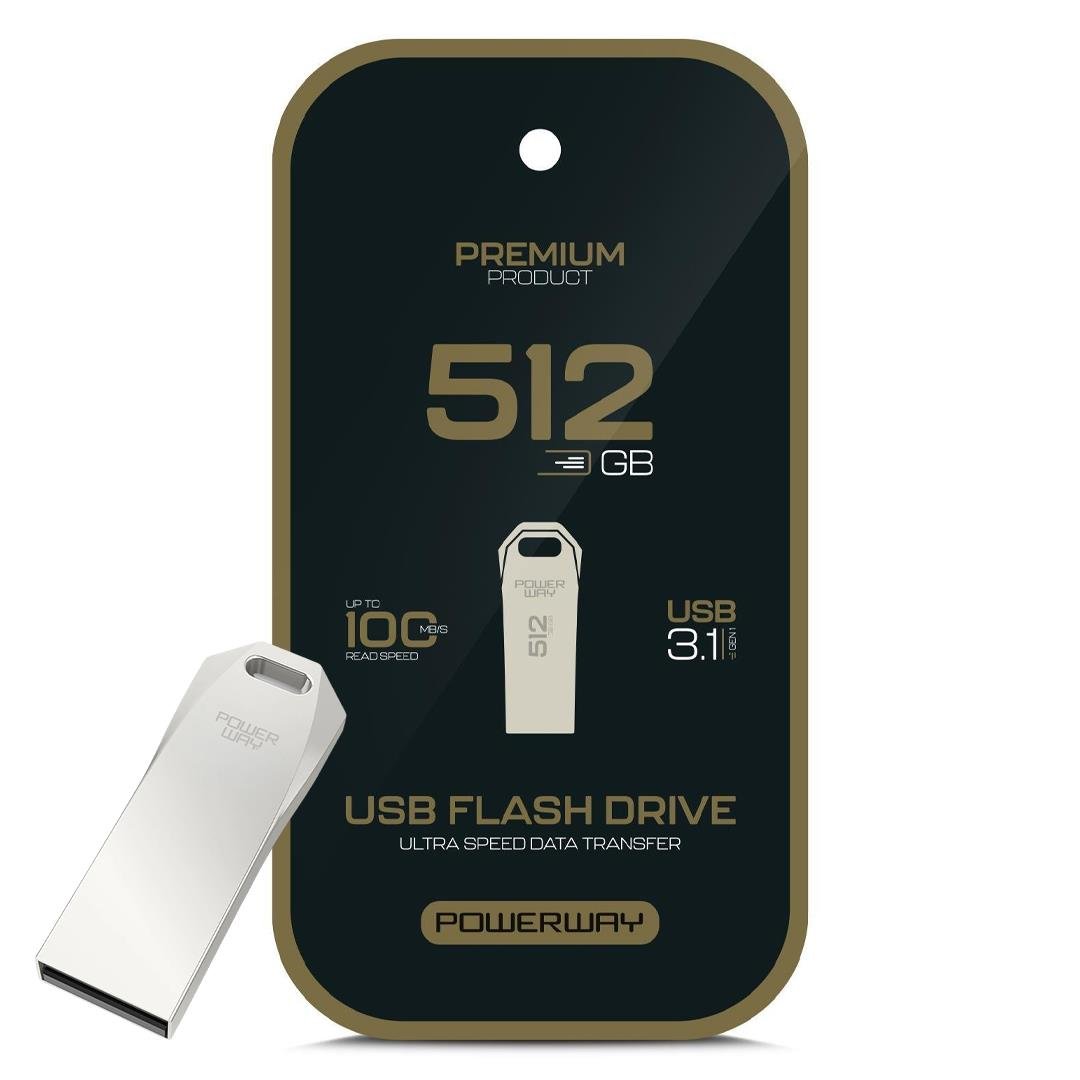 POWERWAY 512 GB 100MB/S ULTRA HIZLI 3.1 USB FLASH BELLEK