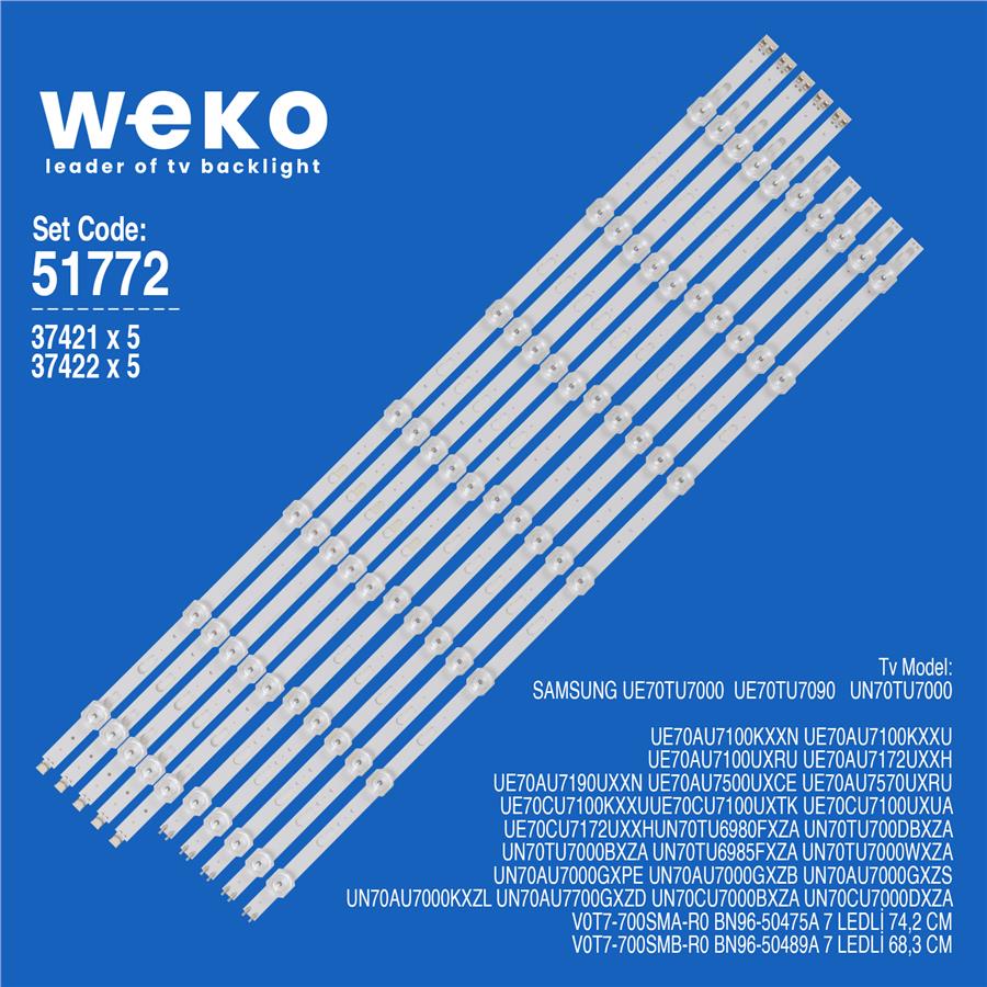 Samsung UN70CU7000DXZA 70'' 10 Adet Tv Led Bar Fiyatı - Merter Elektronik